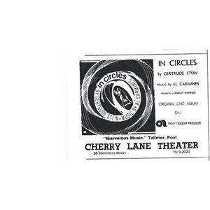 In Circles Gertrude Stein Cherry Lane Theater Advertisement 1960s Vintage Print